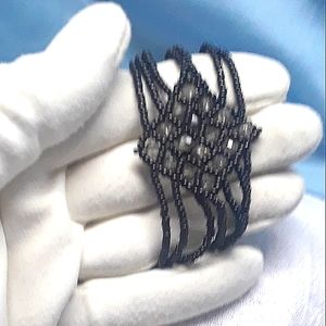 🐙Grab 3 - 30% off Handmade Black/Crystal Beaded Bracelet. Fits 6"-6.25" wrist.